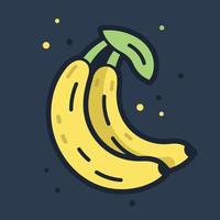 amarillo plátano Fruta aislado vector