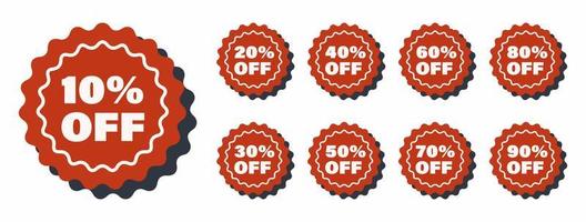 Sale offer price sign set. Discount vector