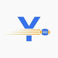 Letter Y Rugby, Football Logo Combine With Rugby Ball Icon For American Soccer Club Symbol vector