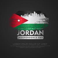 Jordan independence day greeting card template vector