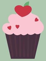 food sweet pink cupcake vector