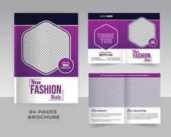 4 Page Fashion Brochure Template Design vector