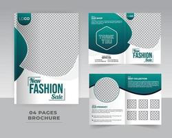 4 Page Fashion Brochure Template Design vector