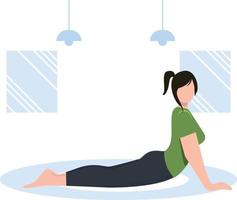Girl doing exercise positions. vector
