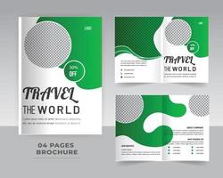 4 Page Travel Brochure Template Design vector