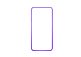 3d modello smartphone e mobile Telefono viola colore. elemento png