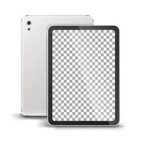 Realistic Tablet Mockup in Silver Color vector