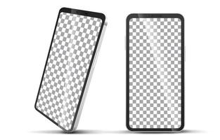 Realistic Moblie Phone Mockup in Silver Color vector