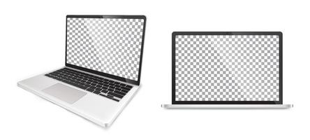 Realistic Laptop Mockup in Silver Color vector