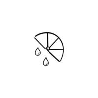 Slice Lemon Line Style Icon Design vector