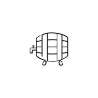 Wine Barrel Line Style Icon Design vector