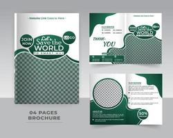 4 Page Nature Brochure Template Design vector