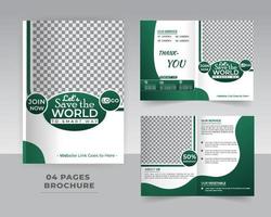 4 Page Nature Brochure Template Design vector