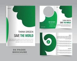 4 Page Nature Brochure Template Design vector