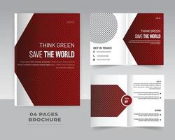 4 Page Nature Brochure Template Design vector