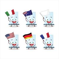 Aeropress cartoon character bring the flags of various countries vector