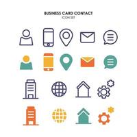 Business Card Contact Icons Set vector