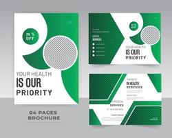 4 Page Medical Or Healthcare Template vector