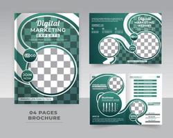 4 Page Business Or Corporate Brochure Template Design vector