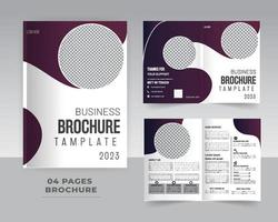 4 Page Business Or Corporate Brochure Template Design vector