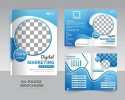 4 Page Business Or Corporate Brochure Template Design vector