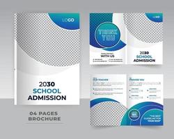 4 page School Brochure Template Design vector