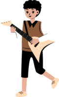 desenho animado personagem jogando guitarra png