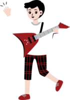tekenfilm karakter spelen gitaar png