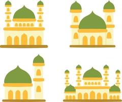 conjunto de mezquita .mezquita icono colocar. plano ilustración de mezquita vector íconos para web diseño