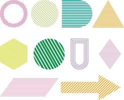 Set of colorful geometric shapes. Vector illustration isolated on white background.