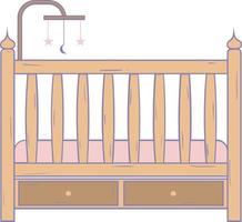 bed with a white background. Crib baby icon over white background, colorful design. vector illustration