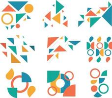 Abstract geometric shapes set. Minimalistic design elements. Vector illustration.