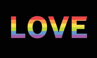 Word love in rainbow color. Vector illustration.