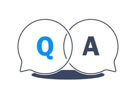 cartoon bubble like question answer. concept of abstract online conversation for help or fast solve problem. minimal flat trend modern simple qa logotype graphic art design on white background vector