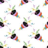 Seamless pattern with party popper vector illustration