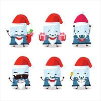 Santa Claus emoticons with automatic espresso coffee cartoon character vector