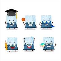 School student of automatic espresso coffee cartoon character with various expressions vector