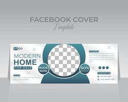 Modern Real Estate Facebook Cover Template vector