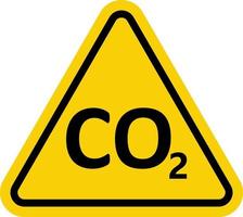 CO2 sign. CO2 warning sign. Yellow triangle sign with CO2 icon. Air pollution. Oxygen. Health hazard. CO2 hazard due to poor ventilation or leakage. vector