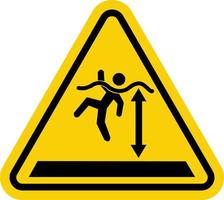 Deep water sign. Yellow triangle sign with a drowning person. Caution, high water level. Caution near reservoir, sea and lake. Warning sign risk of drowning. vector