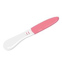 HCG Pregnancy test with negative result, one strip or stick meaning not pregnant woman. Feminine item. Flat vector illustration isolated on white background,