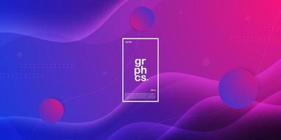 Abstract colorful wave dynamic purple geometric background. Trendy gradient shapes pattern composition. Eps10 vector