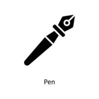 Pen  Vector   Solid icons. Simple stock illustration stock
