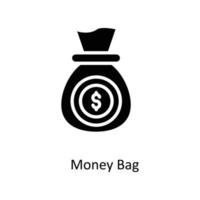 Money Bag Vector   Solid icons. Simple stock illustration stock