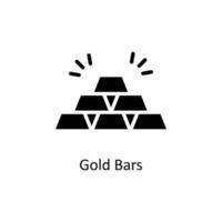 Gold Bars  Vector   Solid icons. Simple stock illustration stock