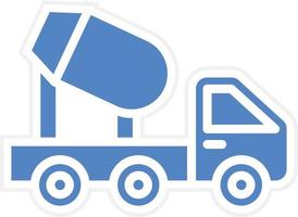 Conscrete Mixer Truck Vector Icon Design