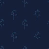 Dark Blue Floral Pattern vector