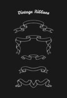 Set of Ribbons on a Blackboard vector