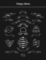 Set of Ribbons on a Blackboard vector