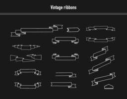 Set of Ribbons on a Blackboard vector